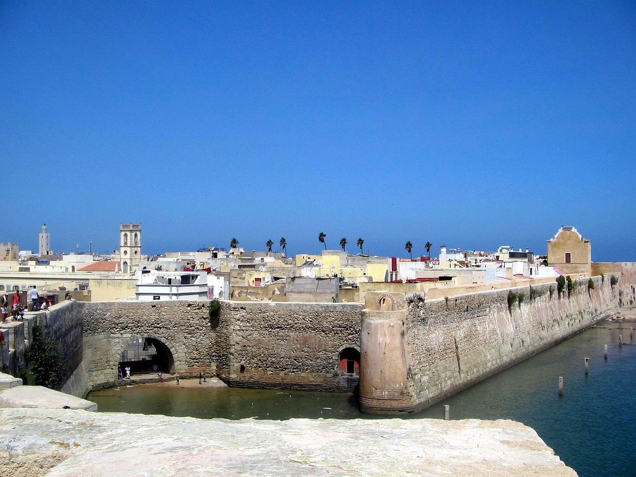 Historic coastal fortress walls and old town of El Jadida, Morocco